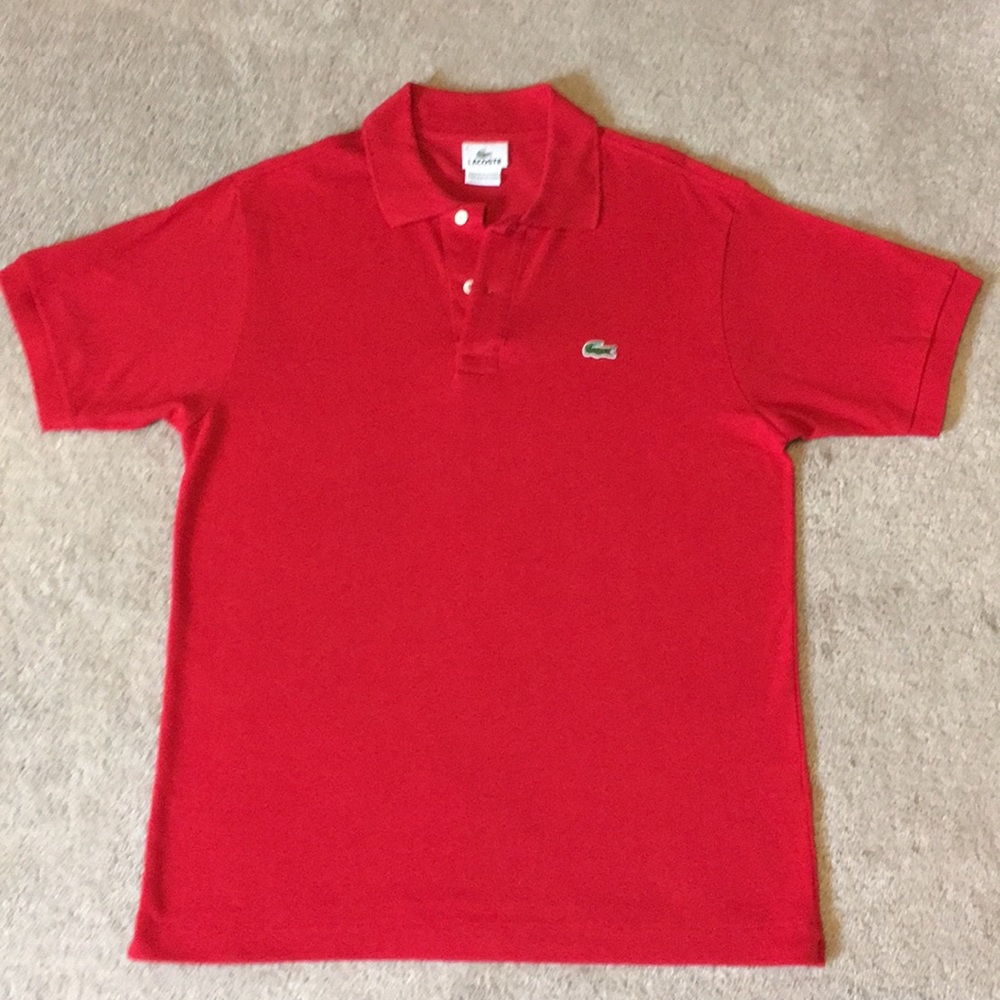 Men Red LacostePolo size small Excellent Condition